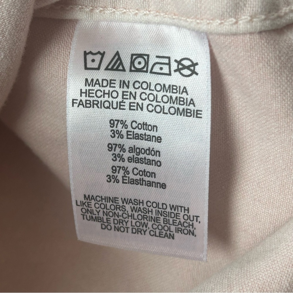 MICHAEL KORS Long Sleeve Large Pink Logo Hardware Stretch Denim Jacket Feminine - Picture 12 of 12